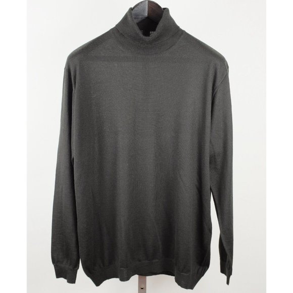 New PRADA 48 US 38 sweater 100% cashmere forest green roll mock turtle neck - Picture 1 of 7